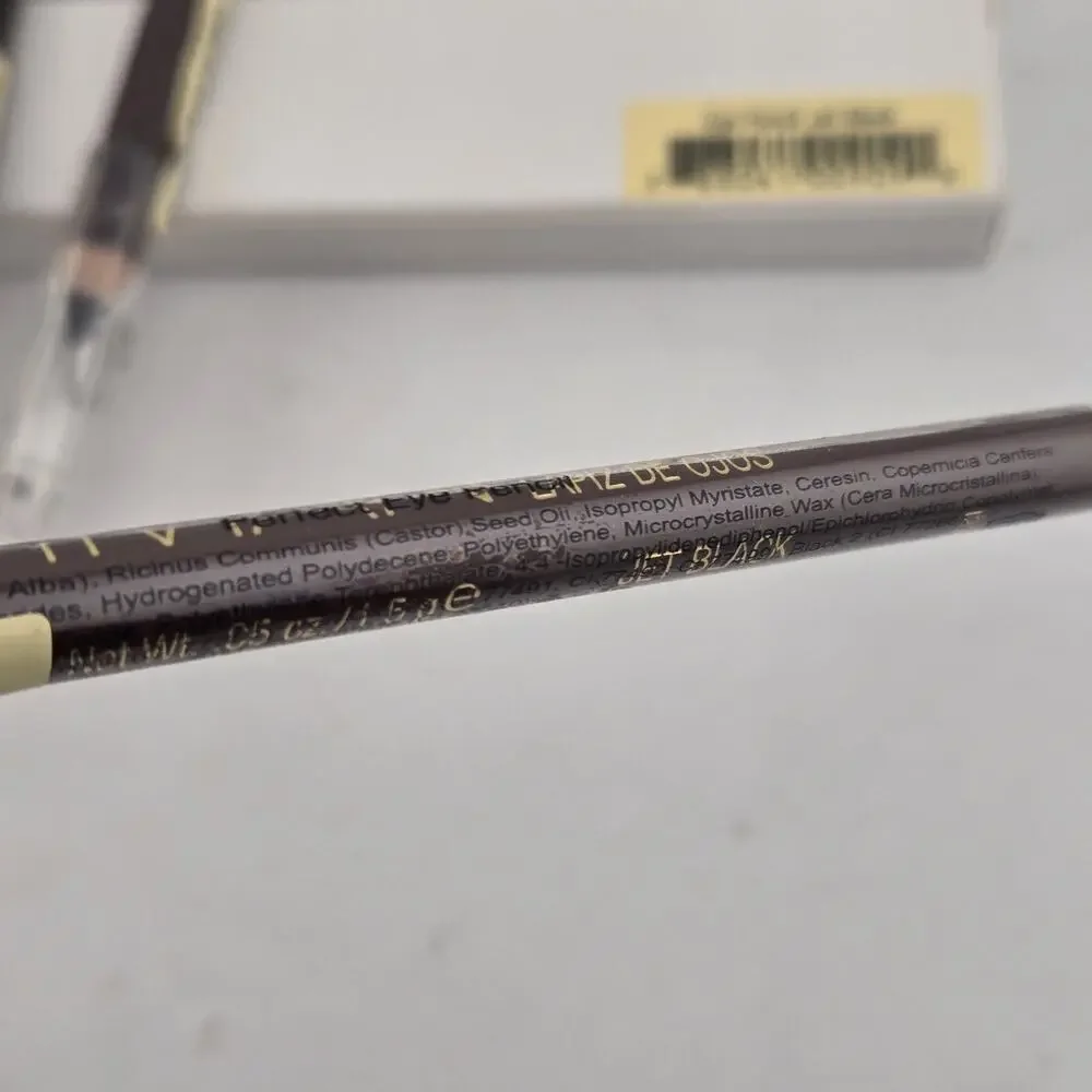 IMAN Perfect Eye Pencil Eyeliner Set Of 4 Jet Black w/ Sharpener Cap .05 Oz New